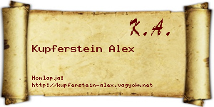 Kupferstein Alex névjegykártya